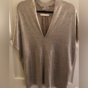Silver Metallic Sparkly Top, Size Large